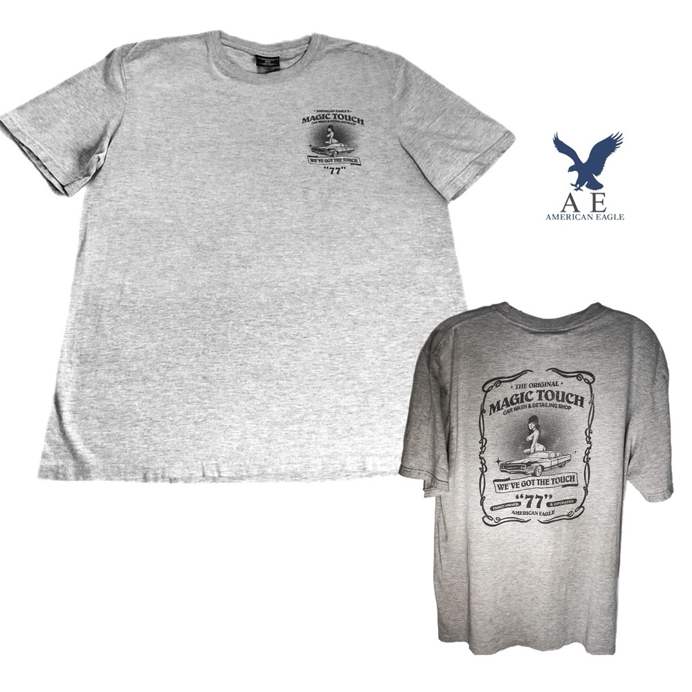 American Eagle Outfitters M Magic Touch Car Detailing 77’ T-shirt Gray Graphic